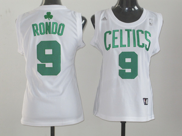  NBA Women Boston Celtics 9 Rajon Rondo Swingman White Jersey